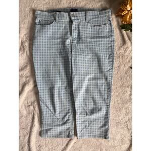 NYDJ Ariel Crop Gingham Jean Capri Size 12